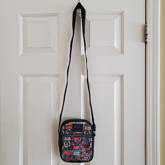 Loungefly Star Wars Retro Comic Print Darth Vader Crossbody Bag 8” RARE - Picture 2 of 7